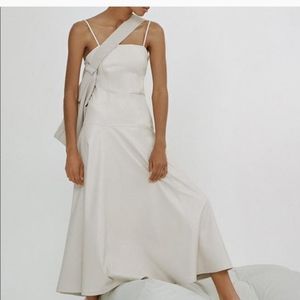 ZARA Faux Leather Maxi Corset Dress